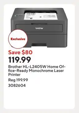 Staples Brother HL-L2405W Home Office-Ready Monochrome Laser Printer offer