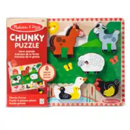 Staples Melissa & Doug Farm Wooden Chunky Puzzle - 8 Pieces offer