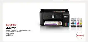 Staples Epson EcoTank ET-2800 Colour All-in-One Printer - Black offer