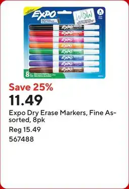 Staples Expo Dry Erase Markers, Fine Assorted offer