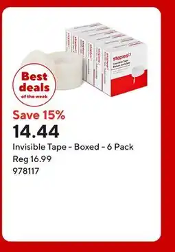 Staples Invisible Tape - Boxed offer