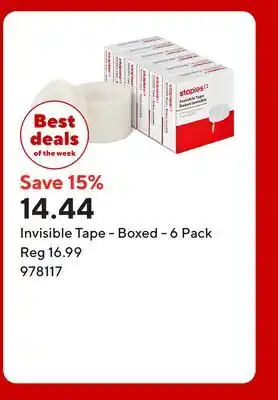 Staples Invisible Tape - Boxed offer