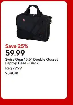 Staples Swiss Gear 15.6 Double Gusset Laptop Case - Black offer