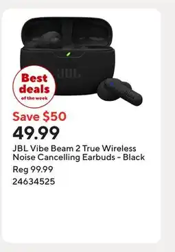 Staples JBL Vibe Beam 2 True Wireless Noise Cancelling Earbuds - Black offer