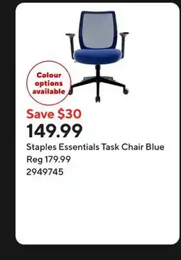 Staples Staples Essentials Task Chair Blue offer