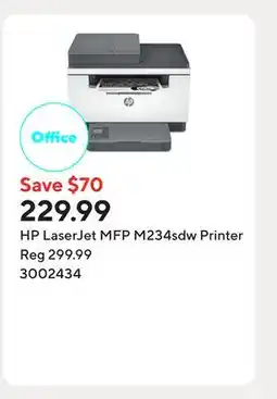 Staples HP LaserJet MFP M234sdw Printer offer