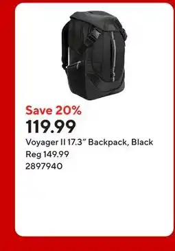 Staples Voyager II 17.3 Backpack, Black offer