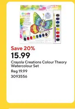 Staples Crayola Creations Colour Theory Watercolour Set offer