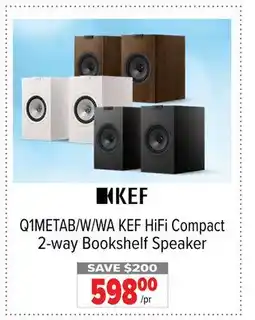 2001 Audio Video Q1METAB/W/WA KEF HiFi Compact 2-way Bookshelf Speaker offer