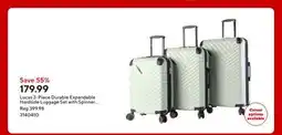 Staples Lucas 3-Piece Durable Expandable Hardside Luggage Set with Spinner Wheels - Jade offer