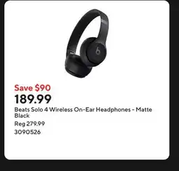 Staples Beats Solo 4 Wireless On-Ear Headphones - Matte Black offer