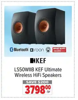 2001 Audio Video LS50WIIB KEF Ultimate Wireless HiFi Speakers offer