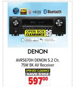 2001 Audio Video AVRS670H DENON 5.2 Ch. 75W 8K AV Receiver offer