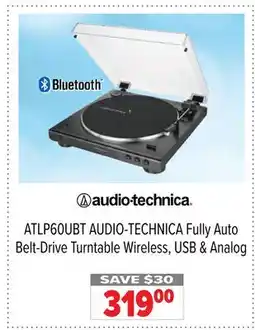 2001 Audio Video ATLP6OUBT AUDIO-TECHNICA Fully Auto Belt-Drive Turntable Wireless, USB & Analog offer