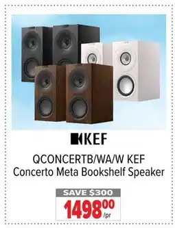 2001 Audio Video QCONCERTB/WA/W KEF Concerto Meta Bookshelf Speaker offer