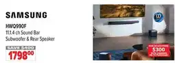2001 Audio Video HWQ990F SAMSUNG 11.1.4 ch Sound Bar Subwoofer & Rear Speaker offer