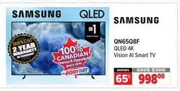 2001 Audio Video QN65Q8F 65 SAMSUNG QLED 4K Vision AI Smart TV offer