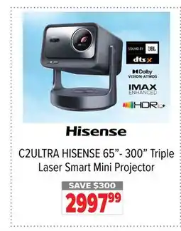 2001 Audio Video C2ULTRA HISENSE 65-300 Triple Laser Smart Mini Projector offer