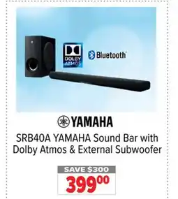 2001 Audio Video SRB40A YAMAHA Sound Bar with Dolby Atmos & External Subwoofer offer