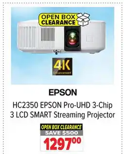 2001 Audio Video HC2350 EPSON Pro-UHD 3-Chip 3 LCD SMART Streaming Projector offer