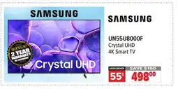 2001 Audio Video UN55U8000F 55Samsung 4K Smart TV offer