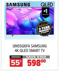 2001 Audio Video QN55Q6FA 55 SAMSUNG 4K QLED SMART TV offer