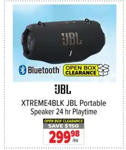 2001 Audio Video XTREME4BLK JBL Portable Speaker 24 hr Playtime offer