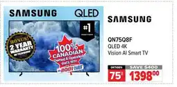2001 Audio Video QN75Q8F 75 SAMSUNG QLED 4K Vision AI Smart TV offer