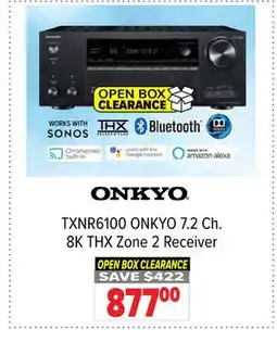2001 Audio Video TXNR6100 ONKYO 7.2 Ch. 8K THX Zone 2 Receiver offer