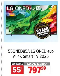 2001 Audio Video 55QNED85A 55 LG QNED evo AI 4K Smart TV 2025 offer