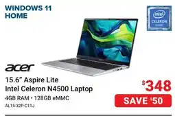 Visions Electronics ACER 15.6 Aspire Lite Intel Celeron N4500 Laptop offer