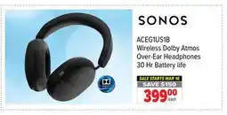 2001 Audio Video ACEG1US1B SONOS Wireless Dolby Atmos Over-Ear Headphones 30 Hr Battery life offer