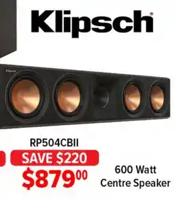 2001 Audio Video RP504CBII Klipsch 600 Watt Centre Speaker offer