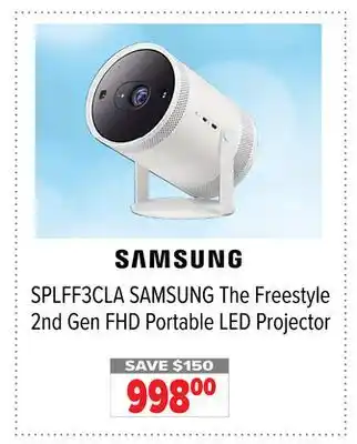 2001 Audio Video SPLFF3CLA SAMSUNG The Freestyle 2nd Gen FHD Portable LED Projector offer