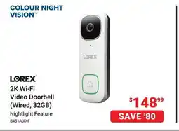 Visions Electronics LOREX 2K Wi-Fi Video Doorbell offer