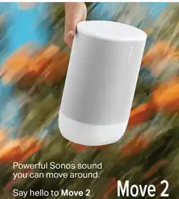 2001 Audio Video MOVE2US1B/W SONOS PORTABLE SPEAKER VOICE BLACK offer