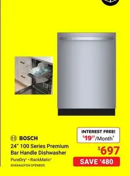 Visions Electronics BOSCH 24 100 Series Premium Bar Handle Dishwasher offer