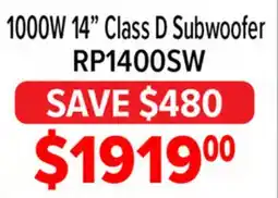 2001 Audio Video RP1400SW Klipsch 1000W 14 Class D Subwoofer offer