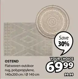 JYSK OSTEND Flatwoven outdoor rug offer