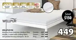 JYSK WELLPUR F90 Memory foam mattress offer