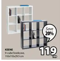 JYSK KEENE 9-cube bookcase offer