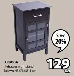 JYSK ARBOGA 1-drawer nightstand offer