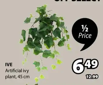 JYSK IVE Artificial ivy plant offer