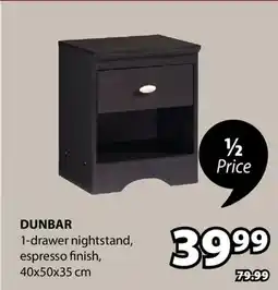JYSK DUNBAR 1-drawer nightstand offer
