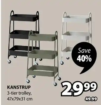JYSK KANSTRUP 3-tier trolley offer