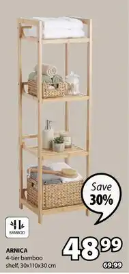 JYSK ARNICA 4-tier bamboo shelf offer