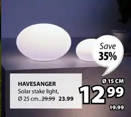 JYSK HAVESANGER Solar stake light, Ø offer