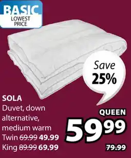 JYSK SOLA Duvet offer