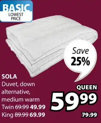 JYSK SOLA Duvet offer