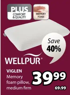 JYSK VIGLEN Memory foam pillow offer
